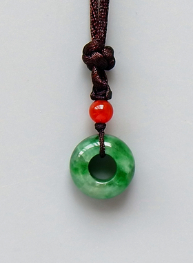 竹=袖3529天然A货缅甸老坑冰糯种正阳绿翡翠路路通吊坠挂件证书