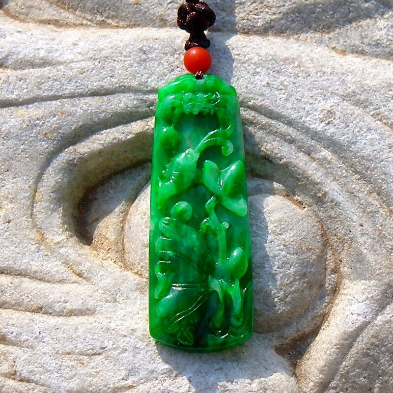 争=绿4927天然a货缅甸老坑正阳绿翡翠鱼跃龙门荷叶鱼吊坠挂件证书