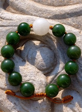 天然新疆和田玉籽料手链手串