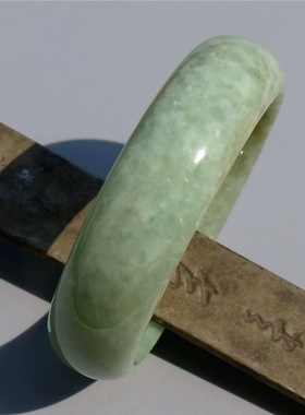 露=花0688天然A货缅甸老坑冰糯种正阳绿翡翠手镯子鉴定证书复检57