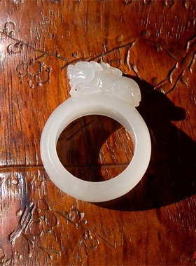 天然新疆和田玉籽料貔貅戒指