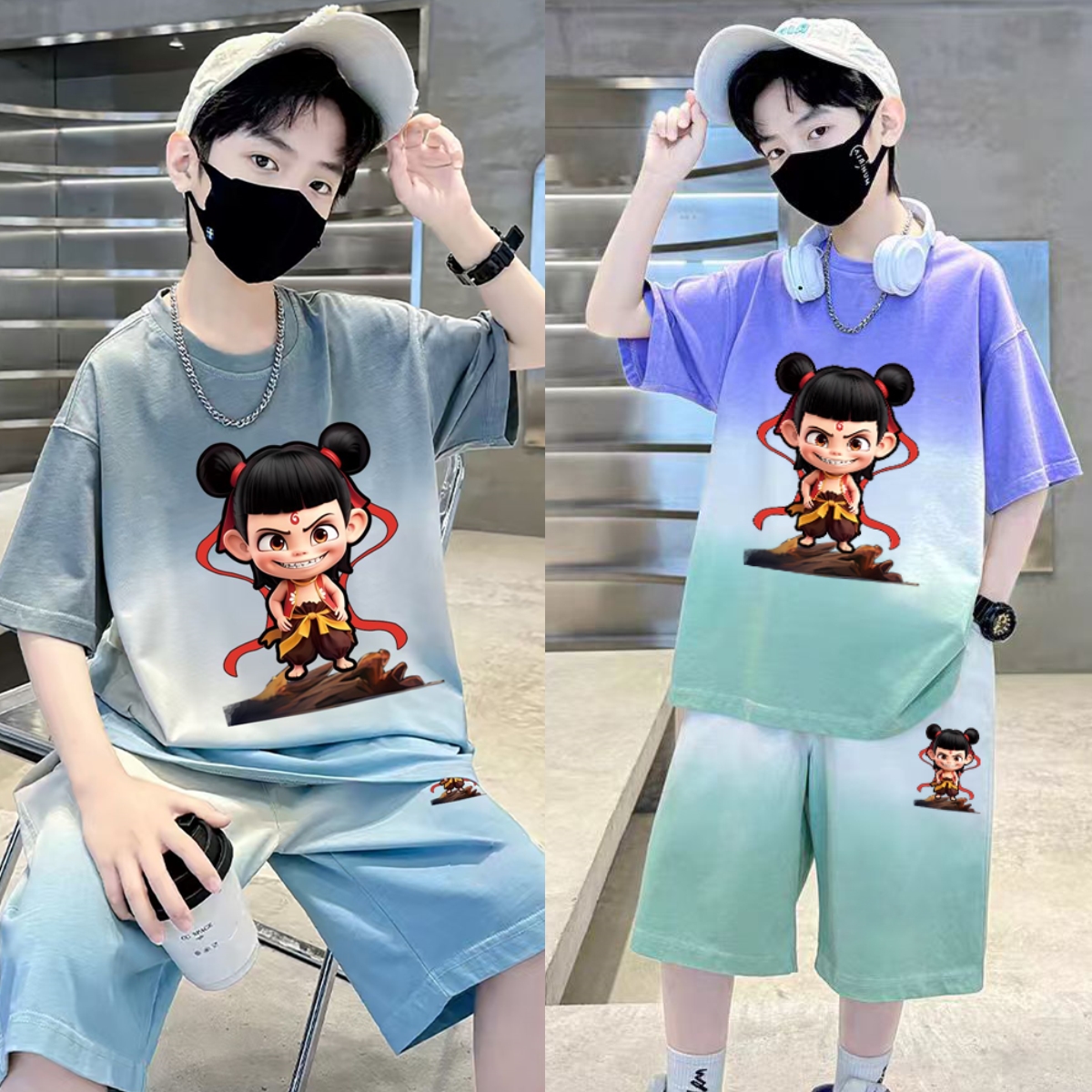 哪吒衣服男童夏装套装2025新款