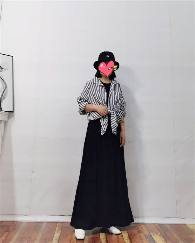 限时包邮！CK8C  日单 超宽松大口袋竖条纹开襟衬衫  外套