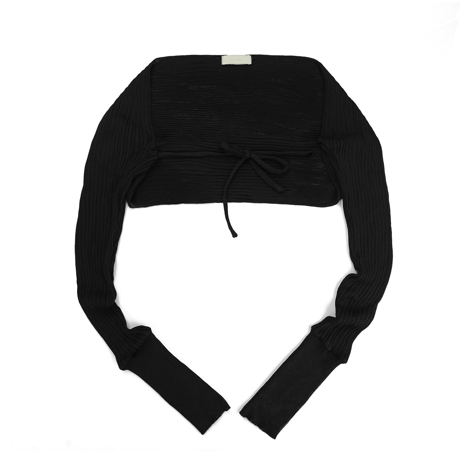 thumbnail for REOY STUDIO customizes Zhang Yuanying's drawstring with the same design sense layered with ice silk shoulder long-sleeved smock in summer