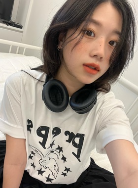 [REコンテナ] PREPS T-SHIRT星星小兔子印花图案情侣夏季短袖T恤