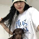REコンテナ SHIRT简约风字母爱心宽松情侣装 HUG YOU 短袖 T恤