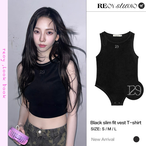 REOY STUDIO定制柳智敏同款ILLIGO辣妹风设计感刺绣无袖显瘦背心