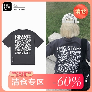 全体雇员漩涡印花圆领情侣短袖 22FW STAFF T恤 亏本清仓