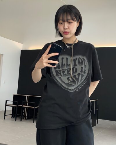 ADOFFNEEDLOVE爱心印花情侣T恤