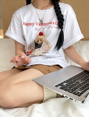 夏日樱桃蛋糕韩系少女感T恤女