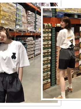 [REコンテナ] 定制 IU同款韩版爱豆都穿的可爱的墨水小熊短袖T恤