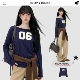 REOY T恤 06号数字印花大领口露肩慵懒长袖 Stu aespa金玟庭同款