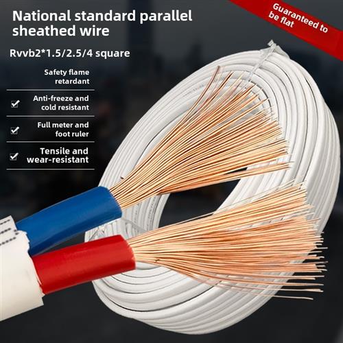 2芯软线室外防冻防水电源线国家标准2.5 4 1.5方电缆家用护套线