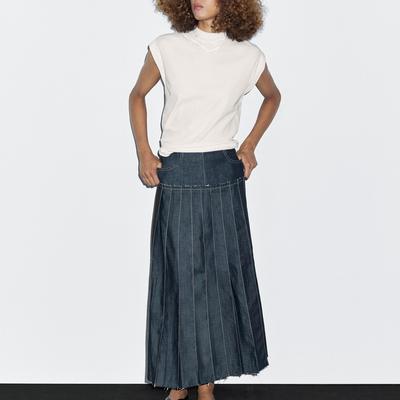 西班牙正品代购 MD 女士 中长款牛仔短裙 5201601