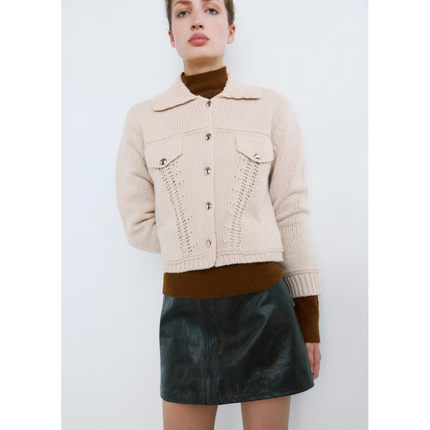 西班牙欧洲正品代购 MANGO 女士 衬衫领针织外套  27061271