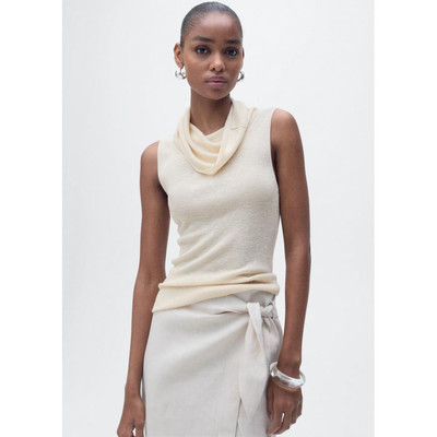 西班牙欧洲正品代购 MANGO 女士 垂坠领针织上衣  87087171