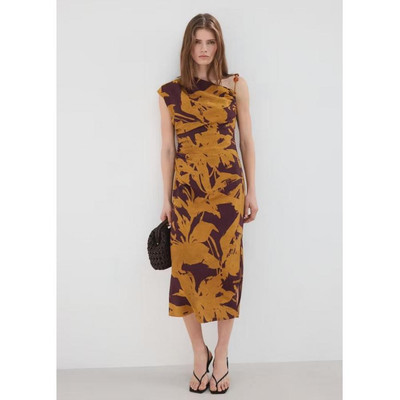 西班牙欧洲正品代购 MANGO 女士 印花不对称连衣裙 27027944