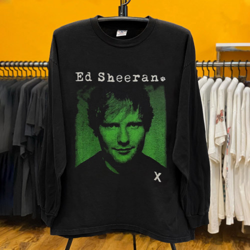 欧美流行 Ed Sheeran 北美巡演周边T恤 oversize宽松百搭长袖T恤