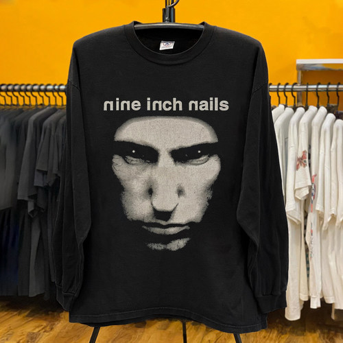 Nine Inch Nails 九寸钉工业摇滚人像T恤vintage 摇滚百搭长袖tee