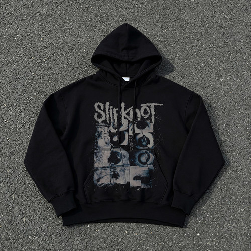 美式重金属摇滚乐队Slipknot活结暗黑风街头休闲纯棉套头连帽卫衣