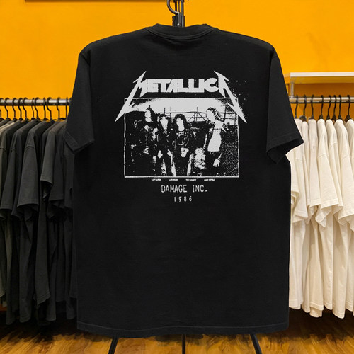 金属乐队Metallica Damage Inc. 1986复古摇滚激流纯棉短袖T恤tee