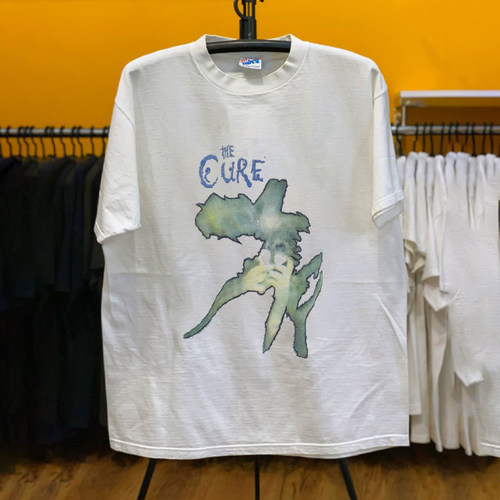 复古水彩风The Cure乐队印花Vintage美式复古纯棉周边黑色短袖T恤