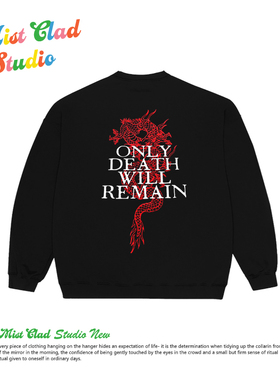 Cityboy复古重磅红色中国龙印花国潮风chic时尚潮流百搭圆领卫衣