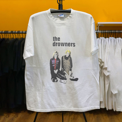 美式创意街头Suede山羊皮乐队 The Drowners复古创意周边短袖T恤