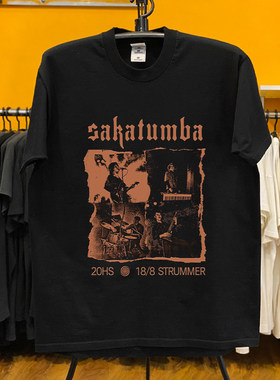 阿根廷地下另类摇滚Sakatumba后朋克乐队复古周边Vintage短袖T恤