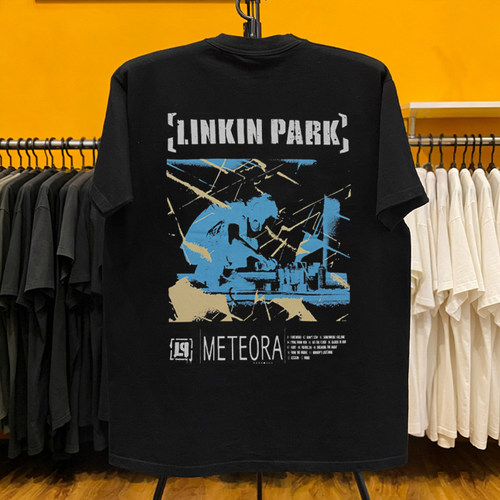 Linkin Park林肯公园Meteora专辑复古印花T恤美式新金属棉短袖T恤
