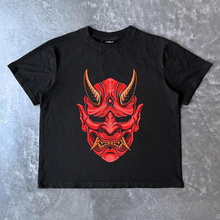 直喷ins重磅复古街头文化潮牌T恤oversize 般若数码 ART Fashion