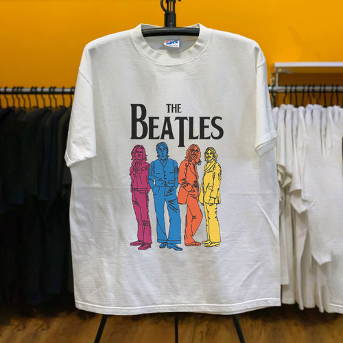 复古摇滚The Beatles披头士乐队周边波普色彩街头风情侣款短袖T恤