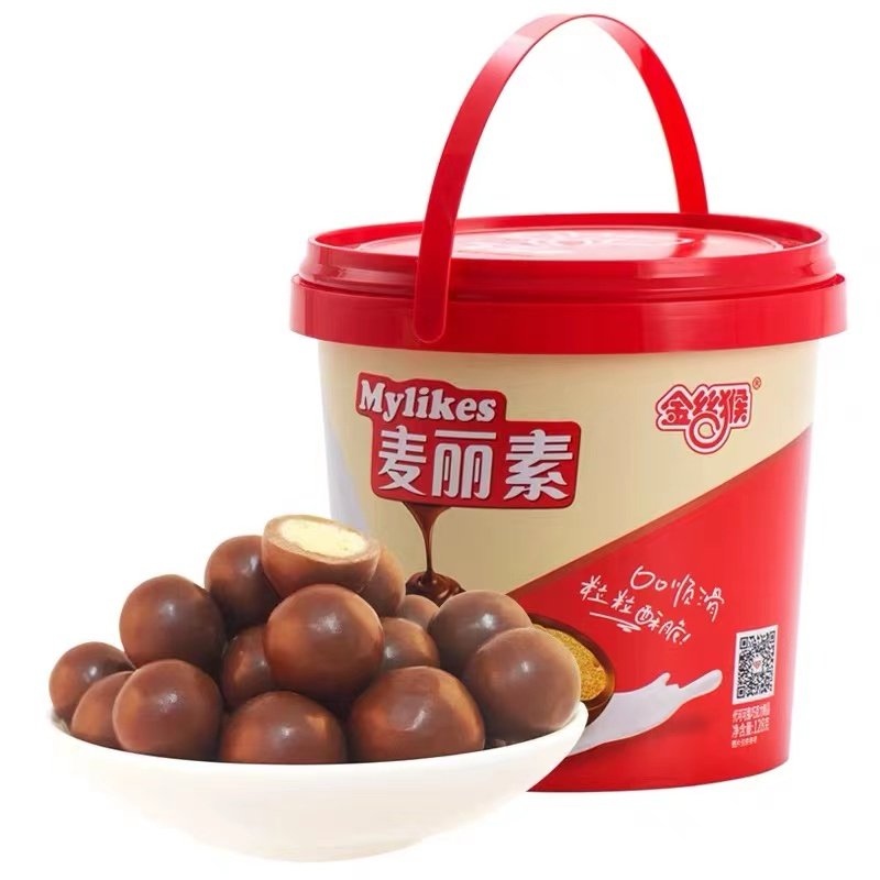 金丝猴麦丽素桶装巧克力豆