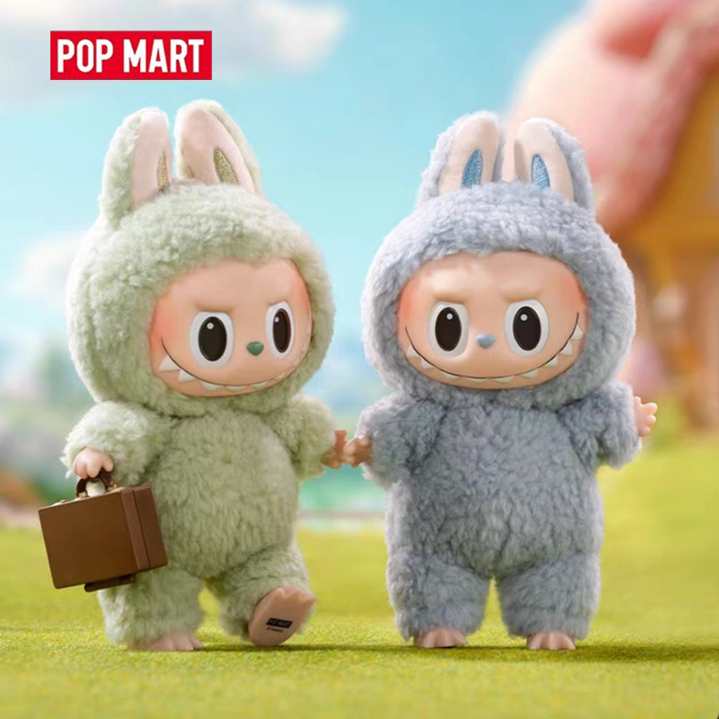POPMART泡泡玛特LABUBU心动马卡龙搪胶脸盲盒拉布布挂件毛绒可乐