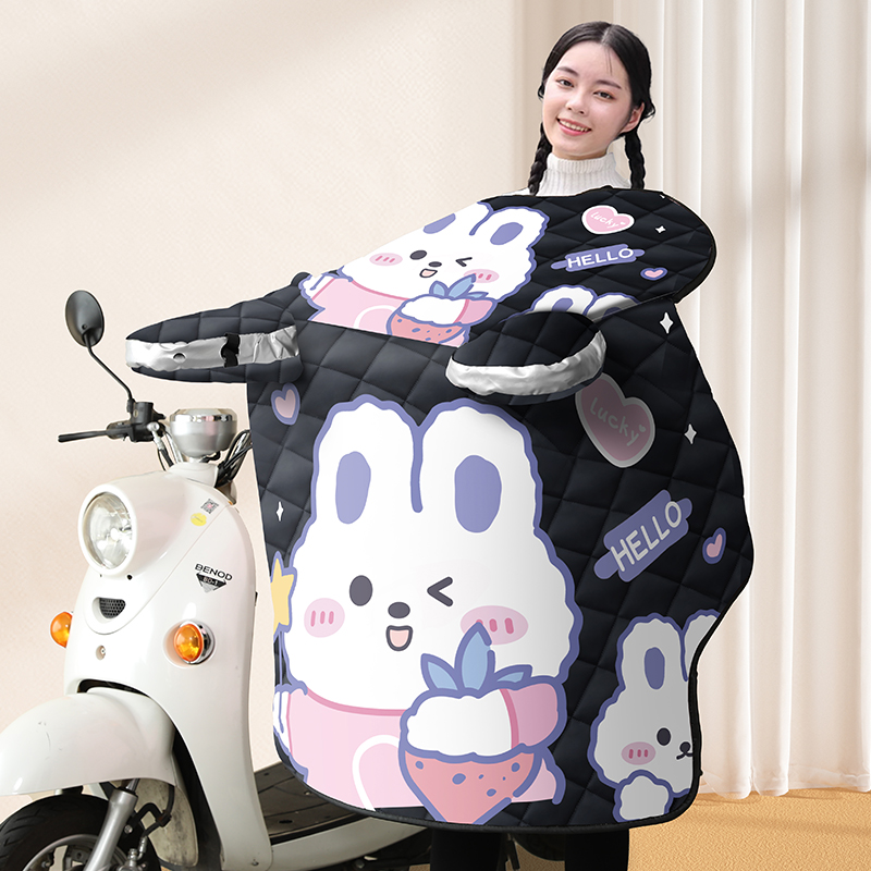 电动摩托车挡风被冬季加绒加厚