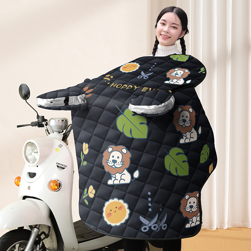 电动车挡风被四季通用春秋电瓶车双面防水加绒加厚防寒防风罩冬季