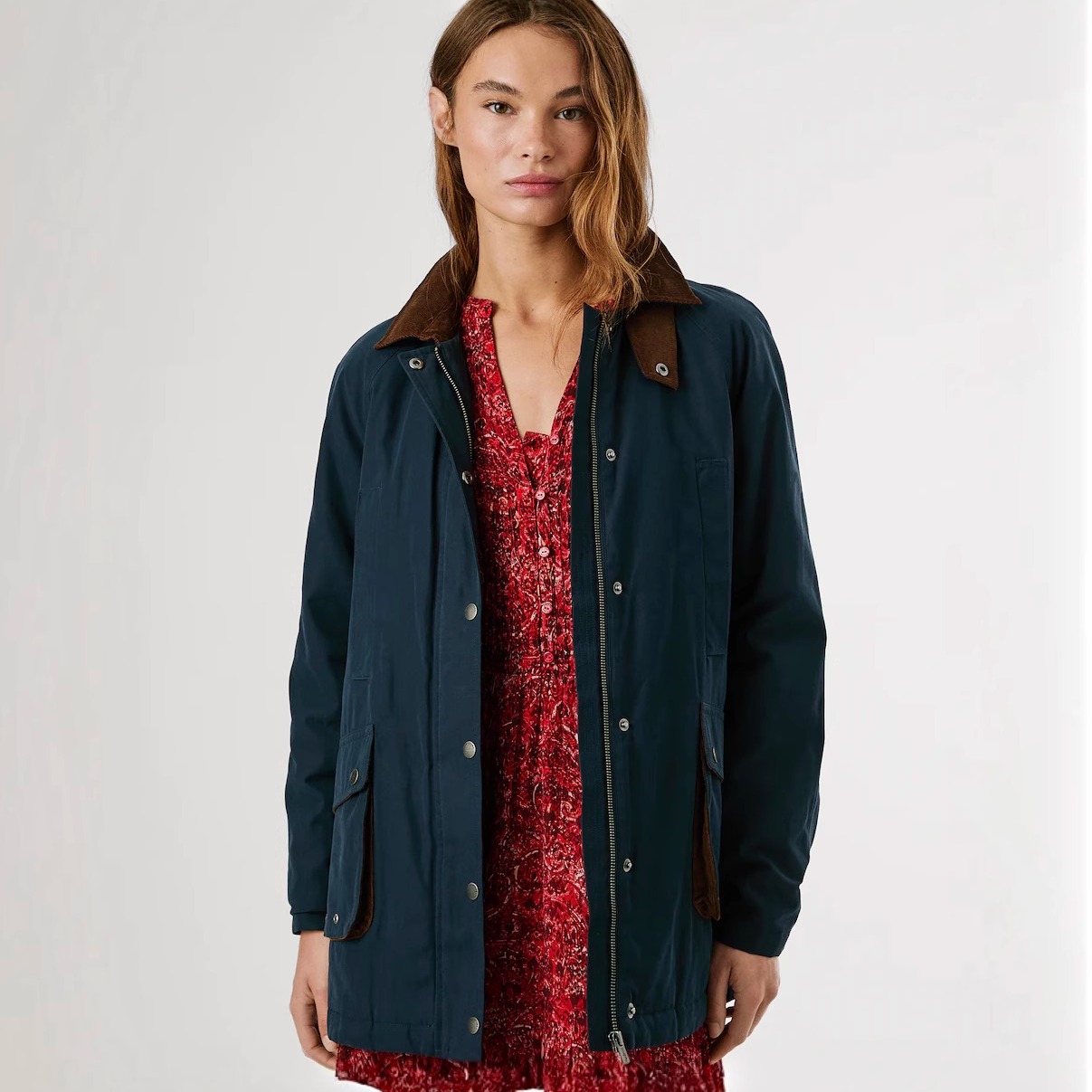 西班牙代购女士翻领防水夹克外套