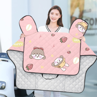 通用 电瓶挡风罩防水夏天春秋四季 电动自行车挡风被夏季 女防晒薄款