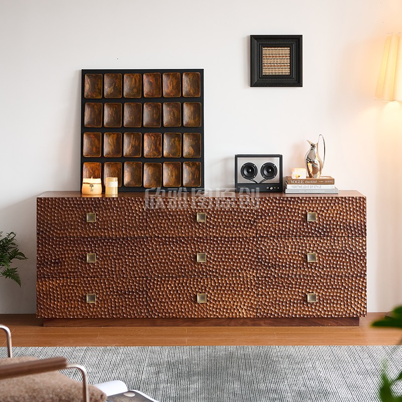 欣雅图北美黑胡桃木纯实木九斗柜