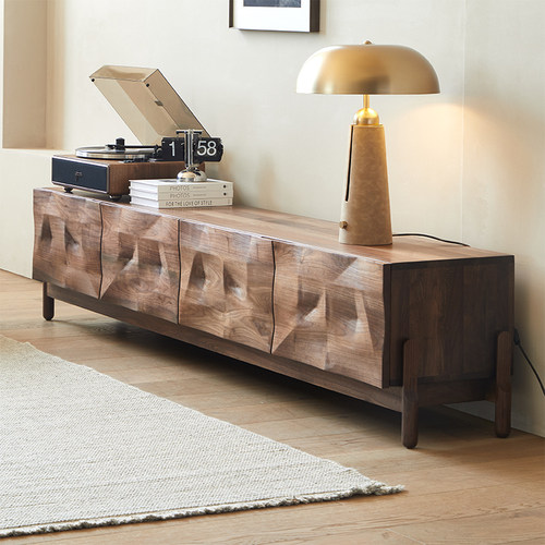 北美黑胡桃木全实木电视柜