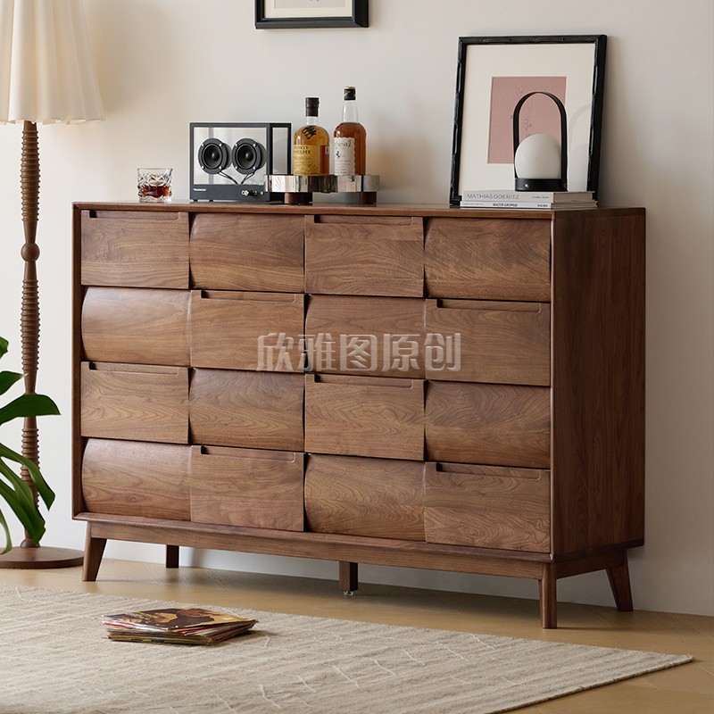 北美黑胡桃木全实木八斗柜