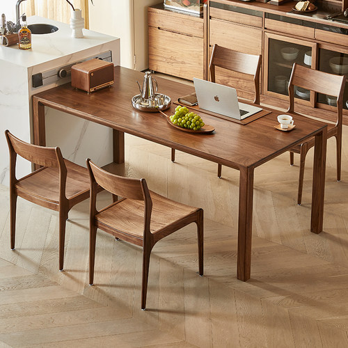 北美黑胡桃全实木长方形餐桌