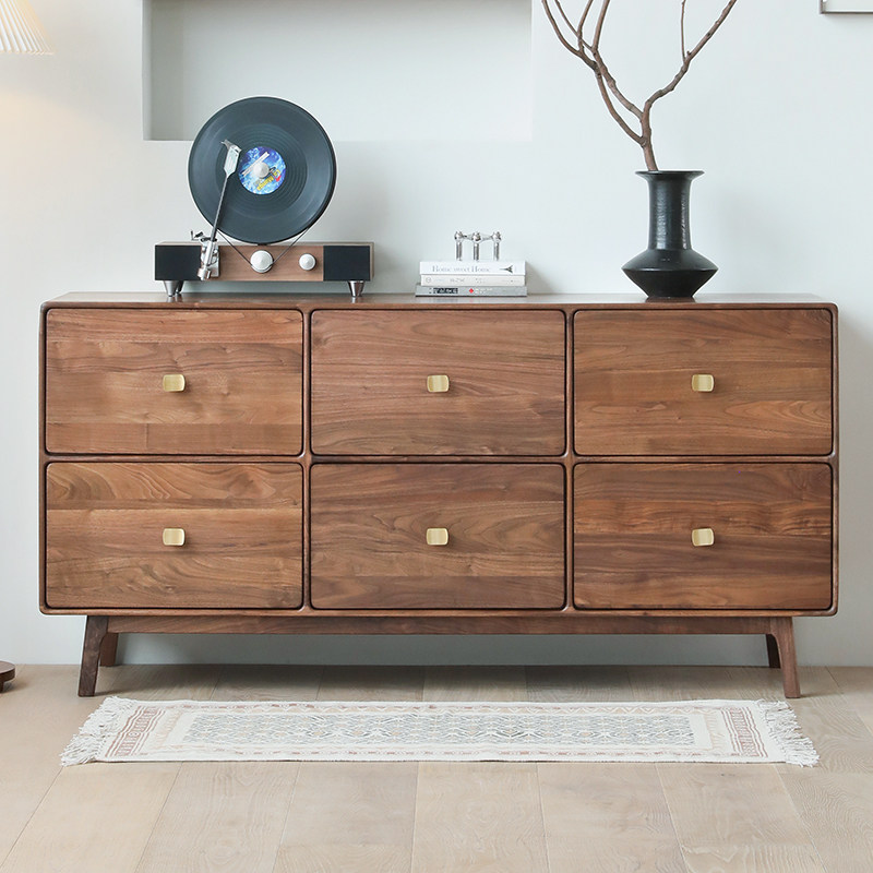 北美黑胡桃木斗柜实木客厅柜子靠墙边柜卧室收纳抽屉柜六斗柜,住宅家具,斗柜,淘宝优惠券,粉丝福利购,淘宝优惠卷