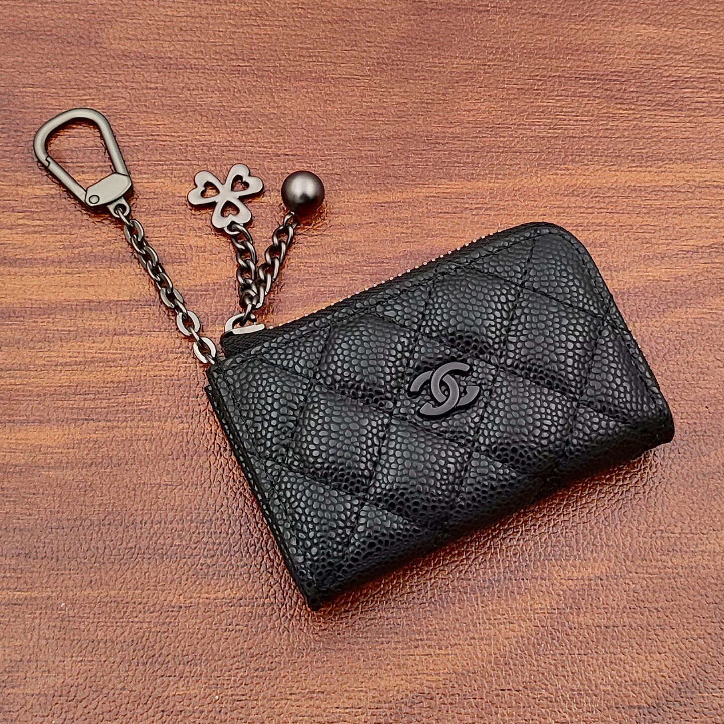 鱼子酱L型拉链钥匙扣零钱包卡包女2025新款真皮高级菱格小巧香奶,箱包皮具/热销女包/男包,钥匙包,淘宝优惠券,粉丝福利购,淘宝优惠卷