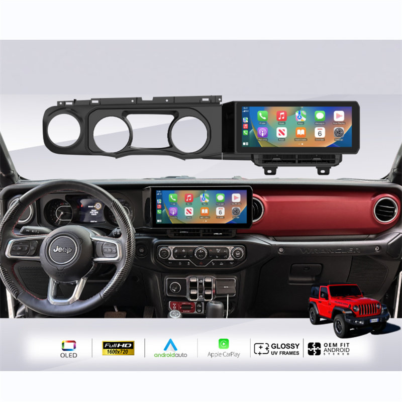 适用18-23款吉普牧马人安卓导航12.3寸360全景一体机八核Carplay