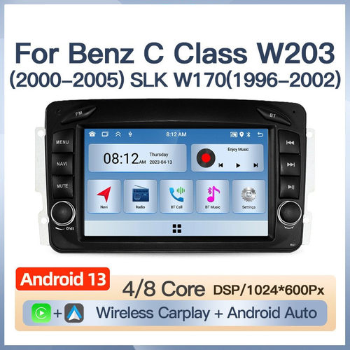 适用于1996-2005款奔驰C级W203 SLK W170安卓导航一体机Carplay