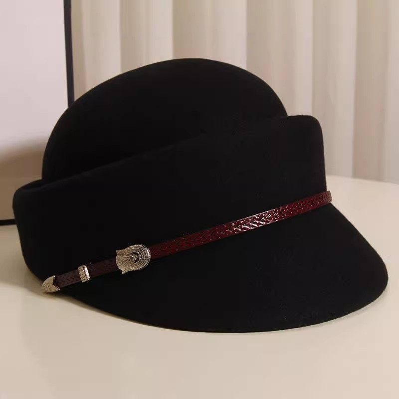 贝雷帽子女秋冬精致皮带装饰羊毛呢马术帽洋气短檐鸭舌帽显脸小潮,服饰配件/皮带/帽子/围巾,帽子,淘宝优惠券,粉丝福利购,淘宝优惠卷