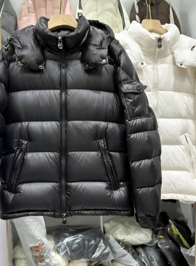 M家高版本冬季黑色经典百搭羽绒服男女款保暖防寒白鹅绒连帽外套