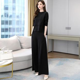 2026年春季新款女装时尚气质两件套阔腿裤早春洋气减龄套装潮春秋