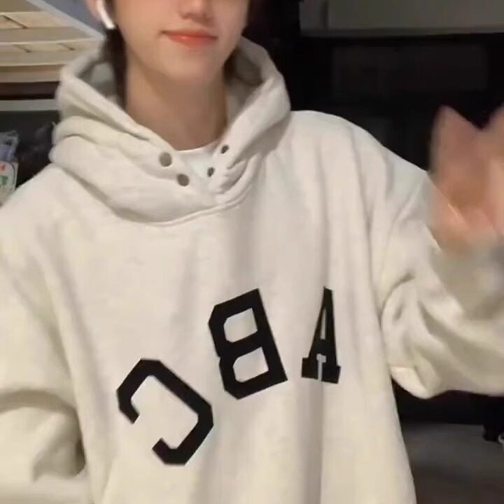 重磅春秋宽松白色潮牌卫衣连帽